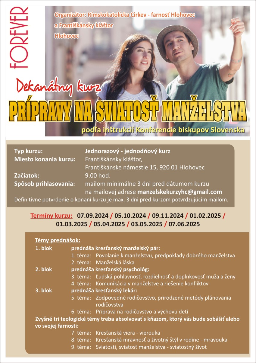 Kurz prípravy na sviatosť manželstva