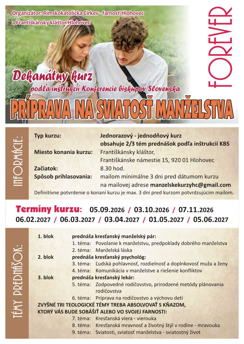 Kurz prípravy na sviatosť manželstva
